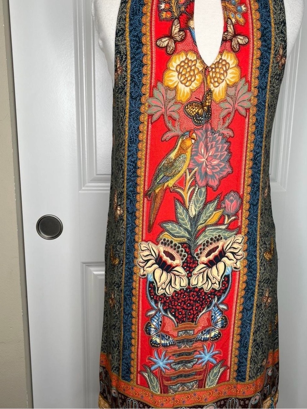 Farm Rio Vibrant Red Floral & Bird Maxi Dress - Picture 2 of 7
